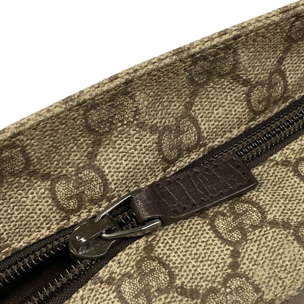 Gucci GG Plus/GG Supreme Shoulder Bag 141198 Beige Dark Brown PVC Leather - Picture 11 of 15